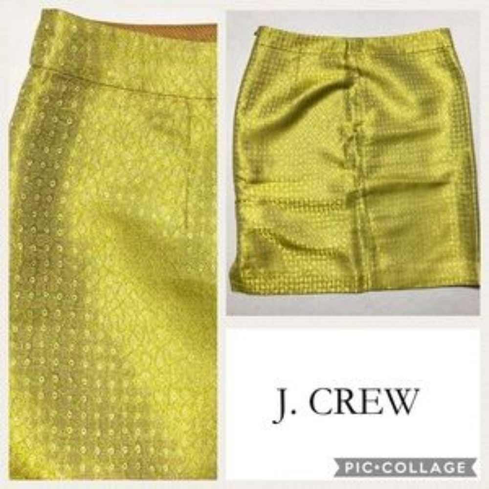 J CREW SPRING GREEN PENCIL SKIRT- 8